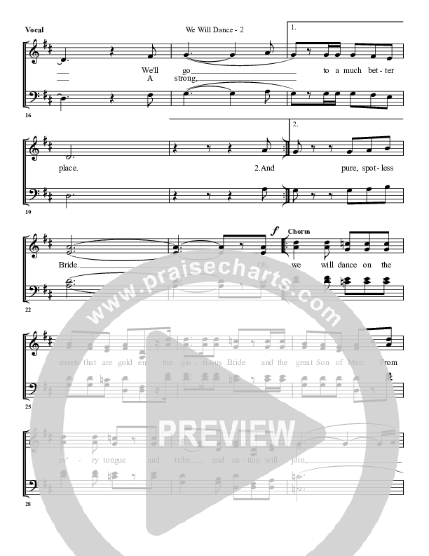We Will Dance Choir Sheet (G3 Worship)