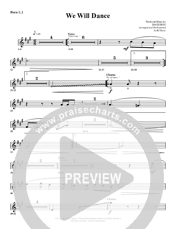 We Will Dance French Horn 1/2 (G3 Worship)