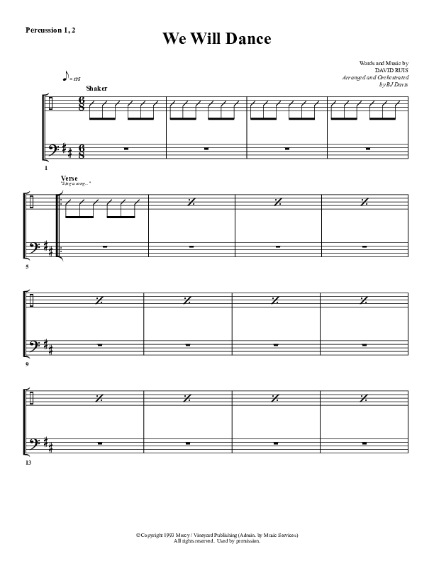 We Will Dance Percussion 1/2 (G3 Worship)