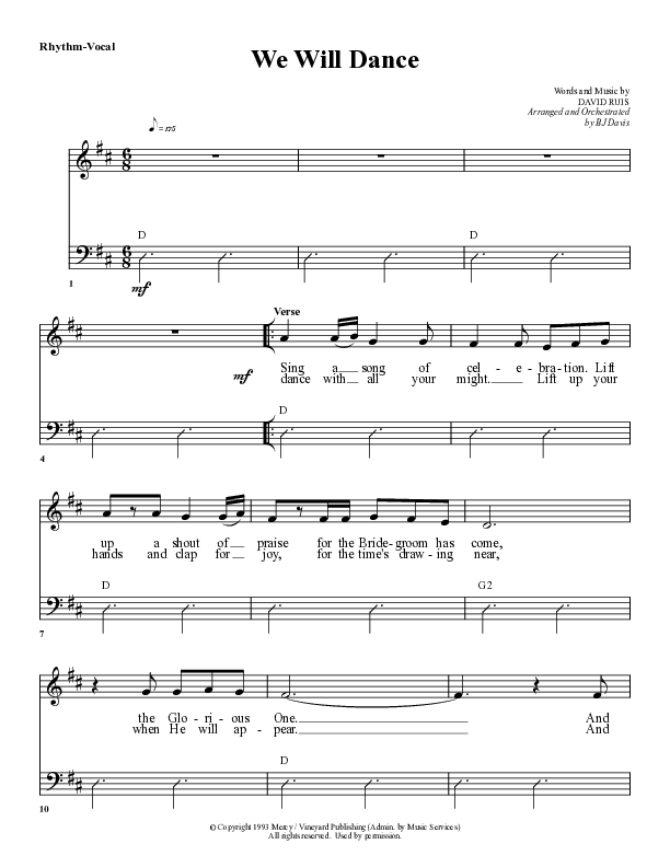 We Will Dance Rhythm/Vocal (G3 Worship)