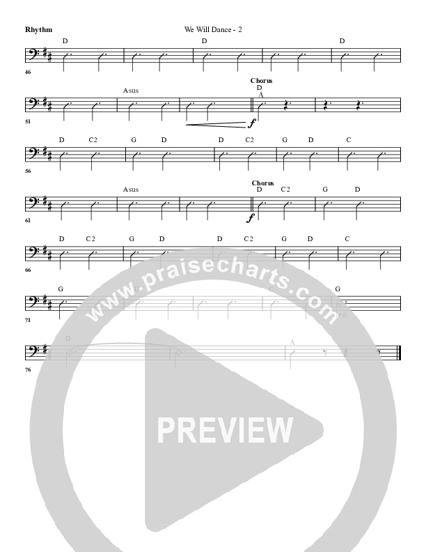 We Will Dance Rhythm Chart (G3 Worship)