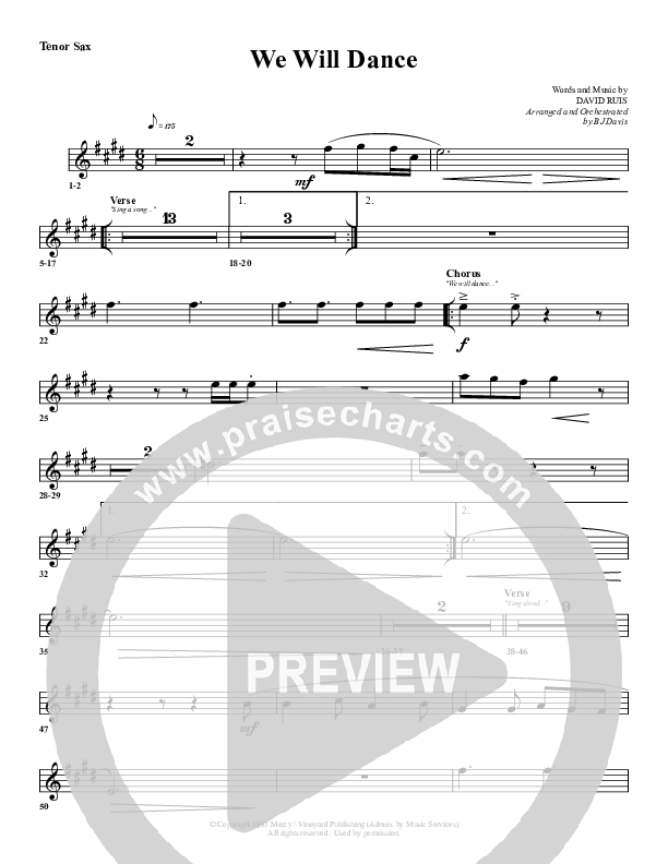 We Will Dance Tenor Sax 2 (G3 Worship)