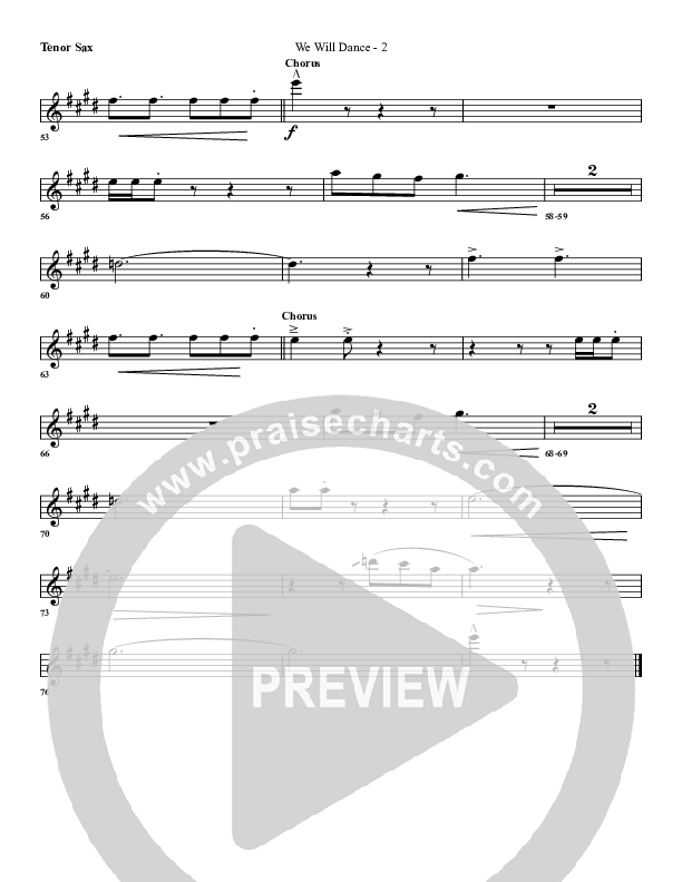 We Will Dance Tenor Sax 2 (G3 Worship)