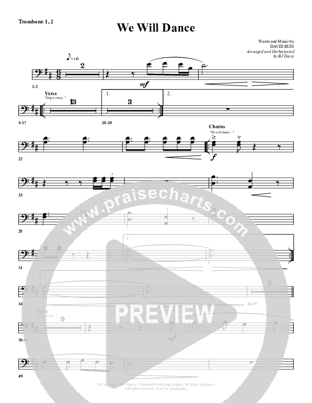 We Will Dance Trombone 1/2 (G3 Worship)
