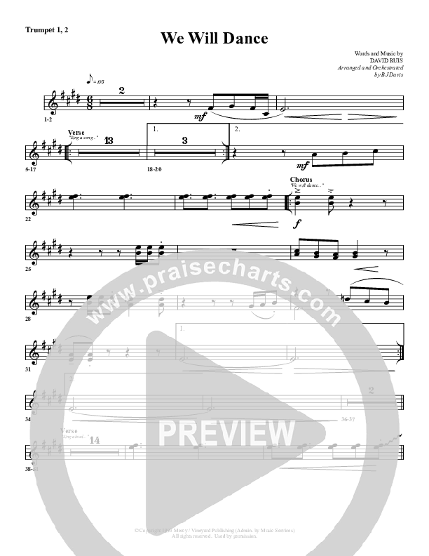 We Will Dance Trumpet 1,2 (G3 Worship)