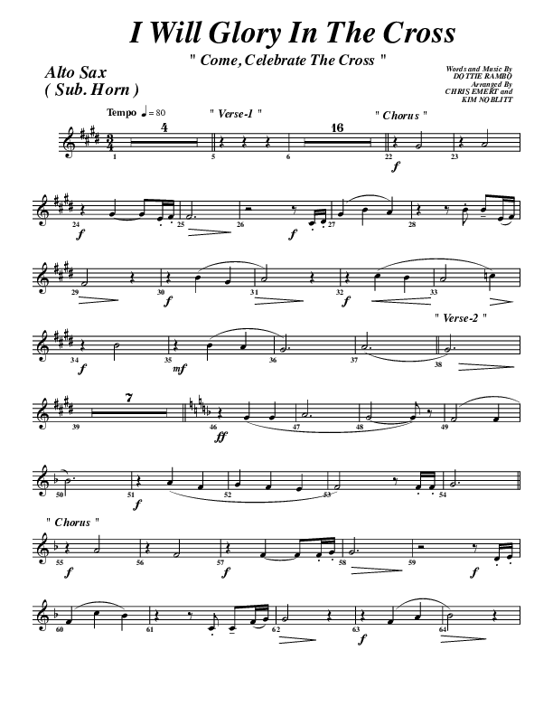 I Will Glory Alto Sax (G3 Worship)