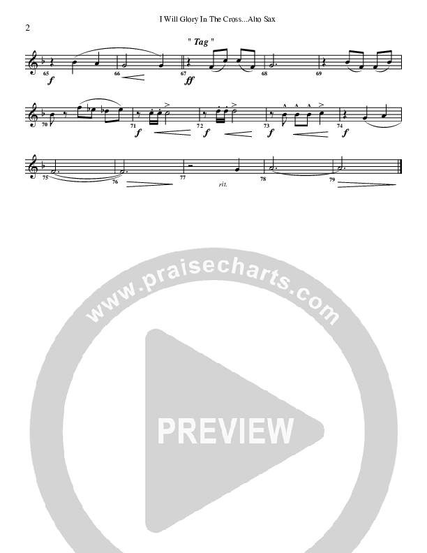 I Will Glory Alto Sax (G3 Worship)