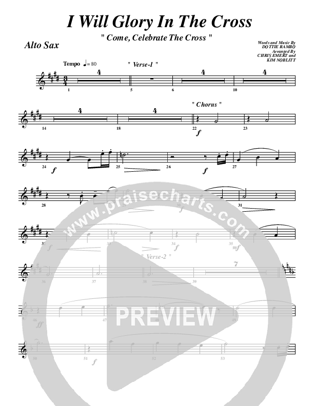 I Will Glory Alto Sax (G3 Worship)