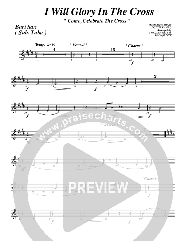 I Will Glory Bari Sax (G3 Worship)