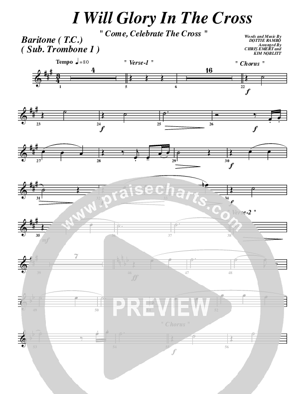 I Will Glory Baritone TC (G3 Worship)