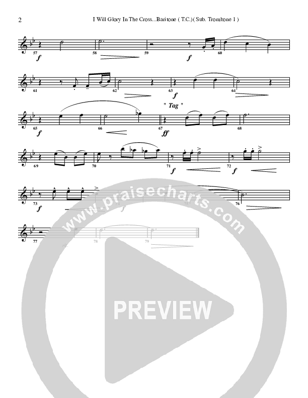 I Will Glory Baritone TC (G3 Worship)