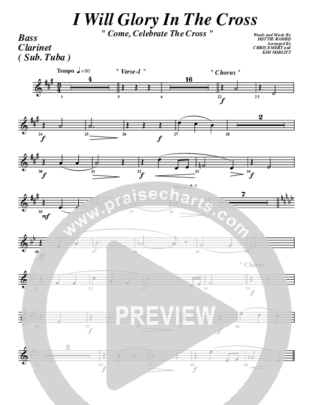 I Will Glory Bass Clarinet (G3 Worship)