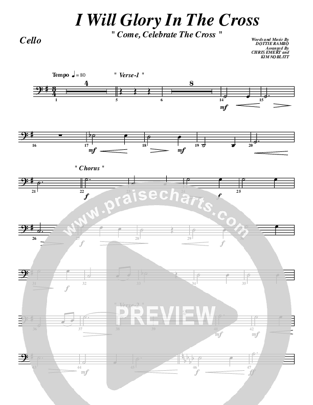 I Will Glory Cello (G3 Worship)