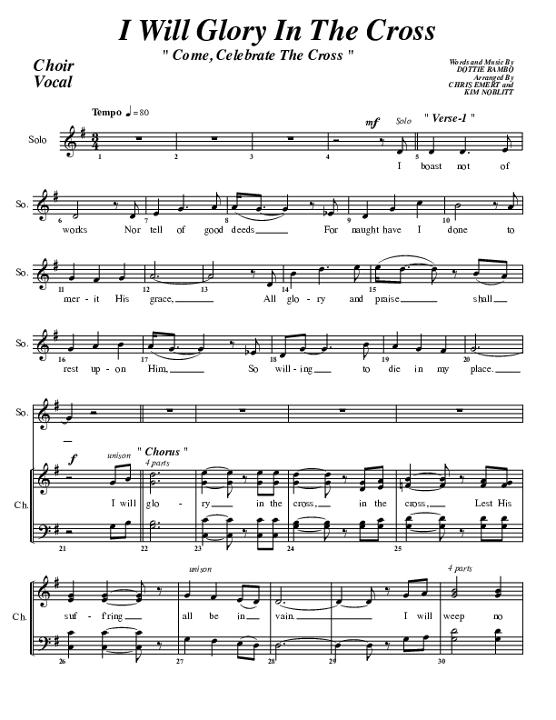 I Will Glory Choir Vocals (SATB) (G3 Worship)