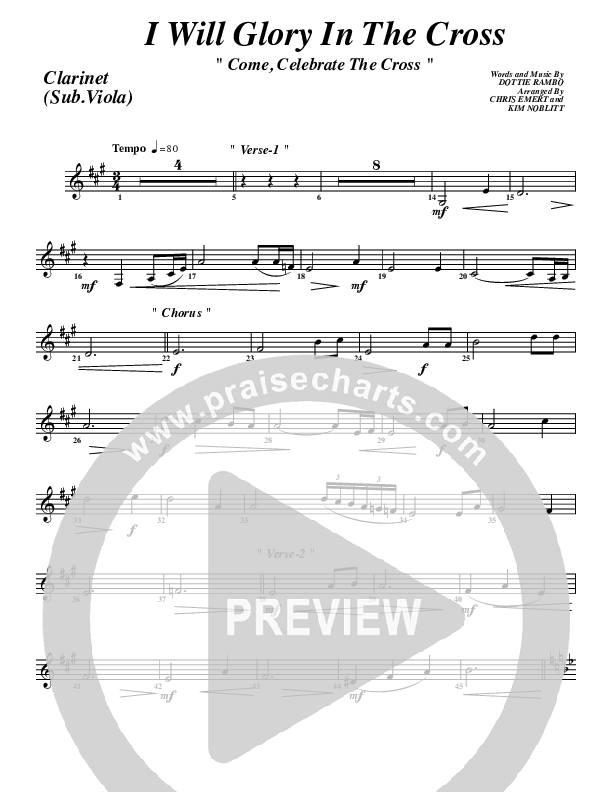 I Will Glory Clarinet (G3 Worship)