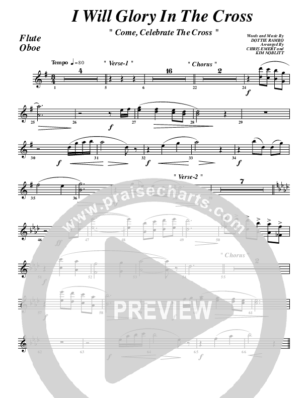 I Will Glory Flute/Oboe (G3 Worship)