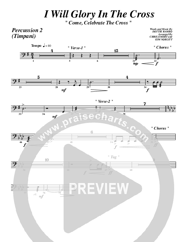 I Will Glory Percussion 1/2 (G3 Worship)