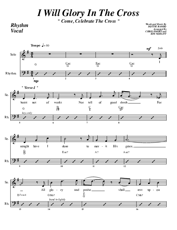 I Will Glory Rhythm/Vocal (G3 Worship)