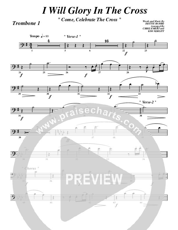 I Will Glory Trombone 1 (G3 Worship)