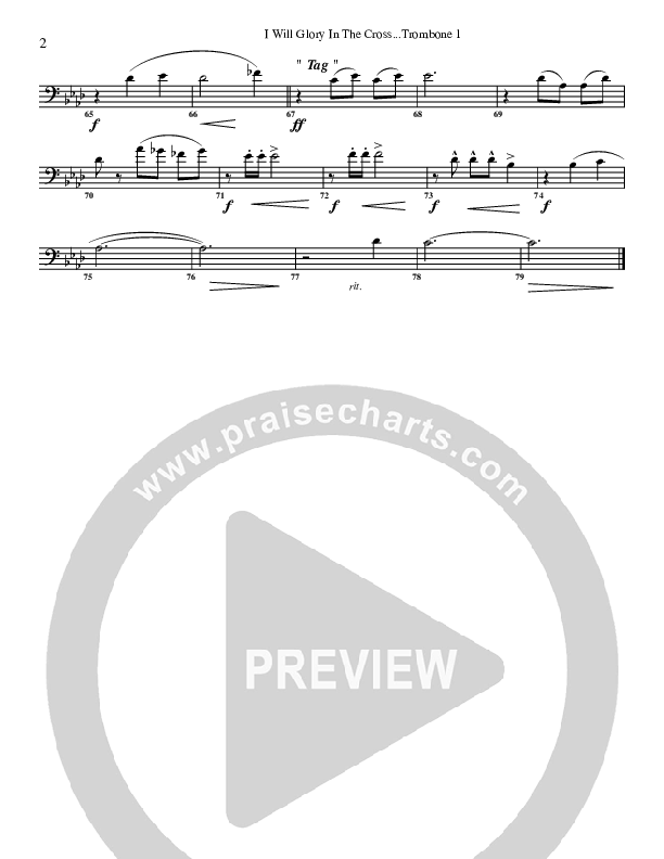 I Will Glory Trombone 1 (G3 Worship)