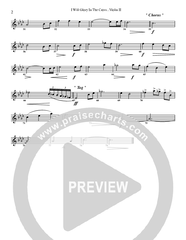 I Will Glory Violin 2 (G3 Worship)