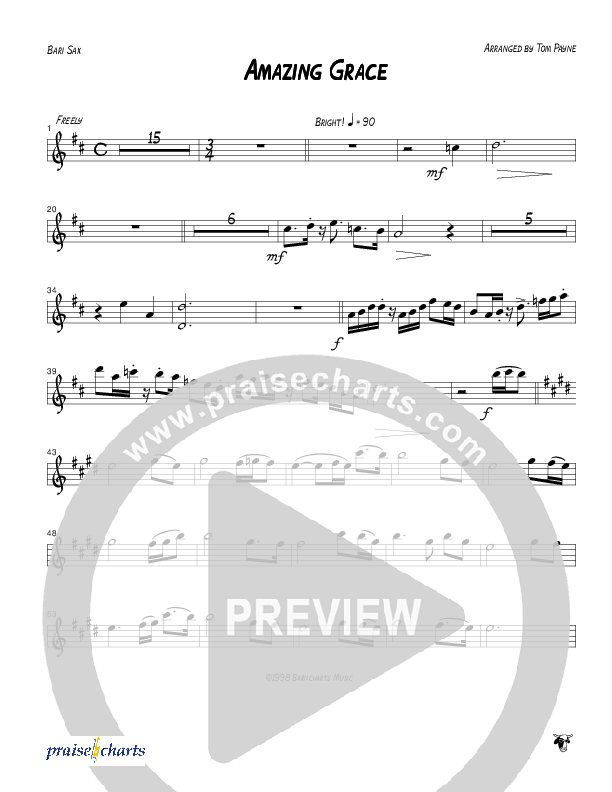 Amazing Grace (Instrumental) Bari Sax (Tom Payne)
