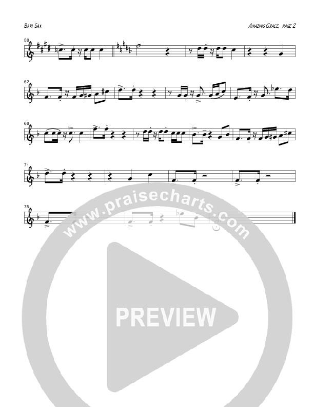 Amazing Grace (Instrumental) Bari Sax (Tom Payne)