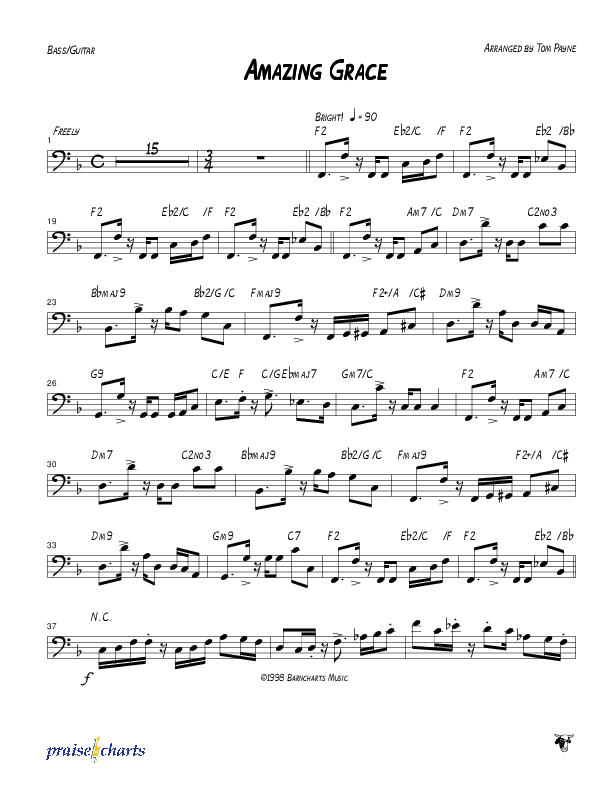 Amazing Grace (Instrumental) Bass Guitar (Tom Payne)