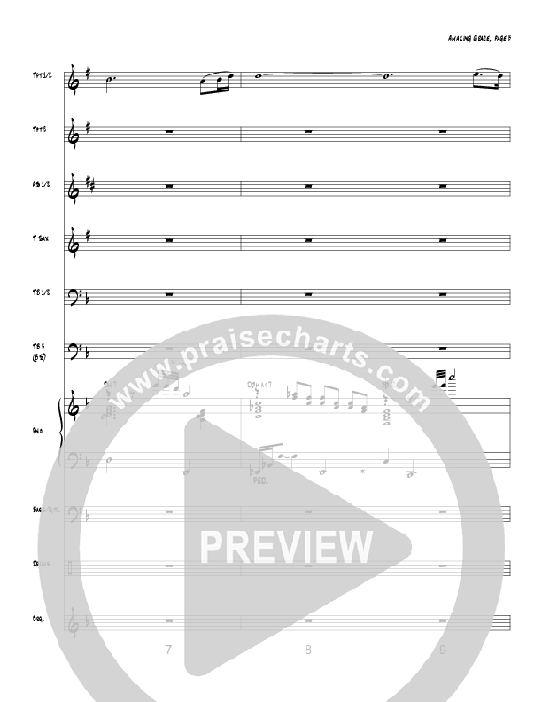 Amazing Grace (Instrumental) Conductor's Score (Tom Payne)