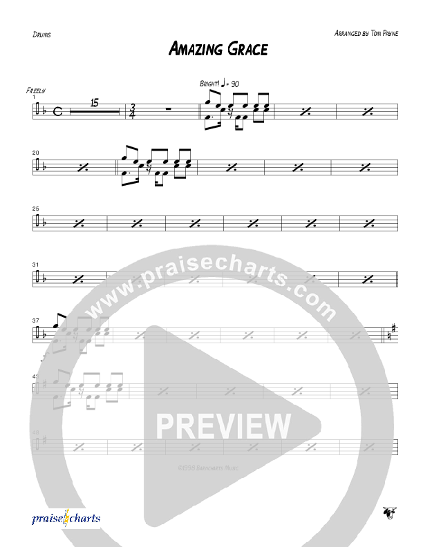 Amazing Grace (Instrumental) Drum Set (Tom Payne)