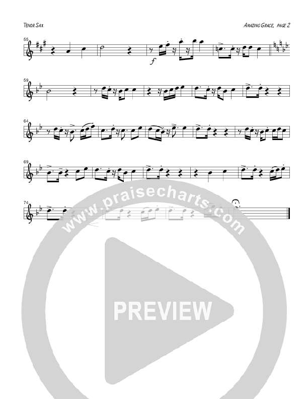 Amazing Grace (Instrumental) Tenor Sax 2 (Tom Payne)