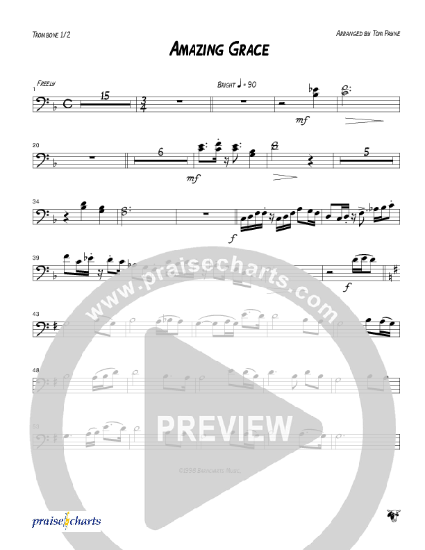 Amazing Grace (Instrumental) Trombone 1/2 (Tom Payne)