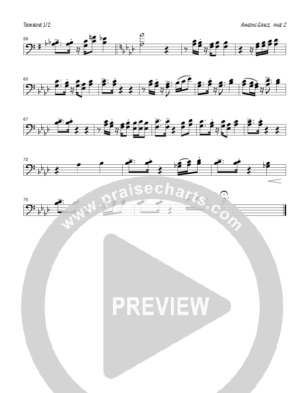 Amazing Grace (Instrumental) Trombone 1/2 (Tom Payne)