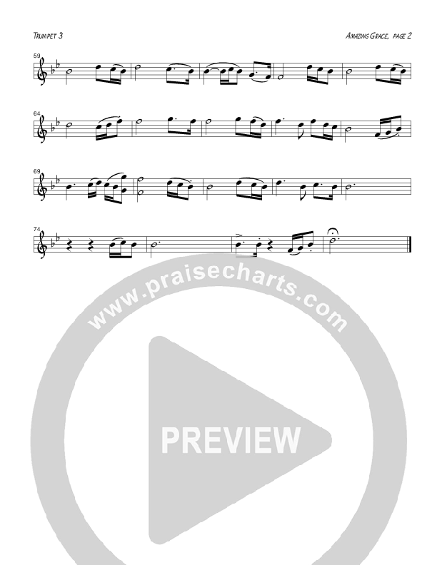 Amazing Grace (Instrumental) Trumpet 3 (Tom Payne)