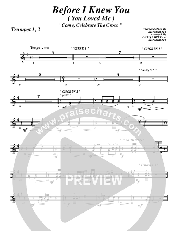 Before I Knew You Trumpet 1,2 (G3 Worship)