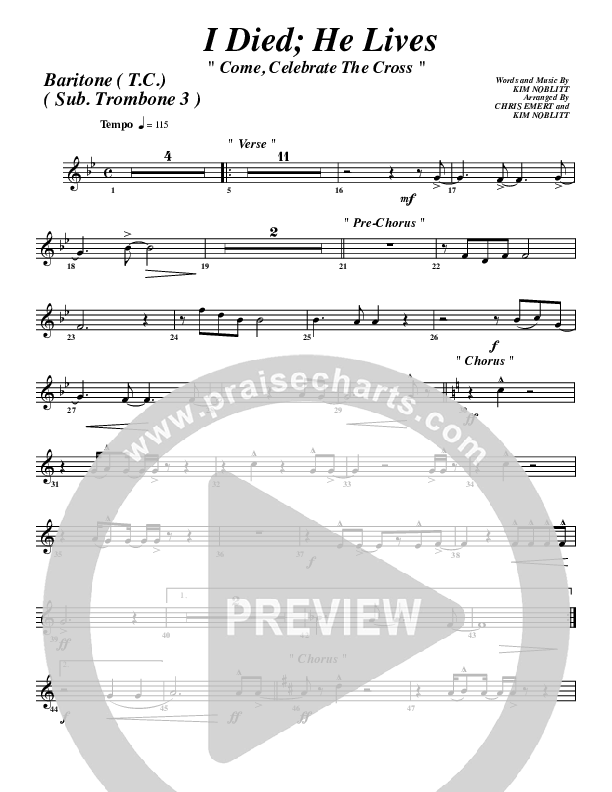 I Died He Lives Baritone TC (G3 Worship)