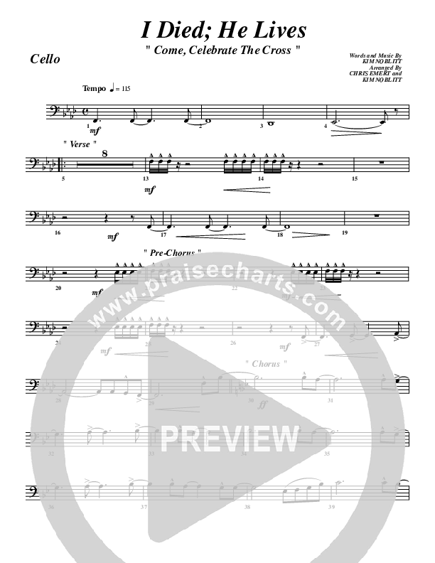 I Died He Lives Cello (G3 Worship)