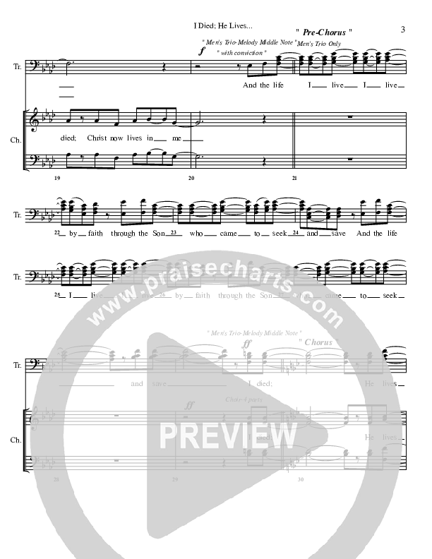 I Died He Lives Choir Sheet (G3 Worship)