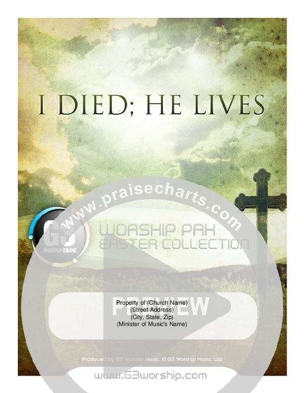 I Died He Lives Cover Sheet (G3 Worship)