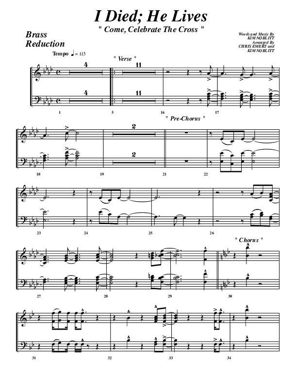 I Died He Lives Synth Brass (G3 Worship)
