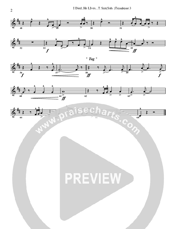 I Died He Lives Tenor Sax 2 (G3 Worship)