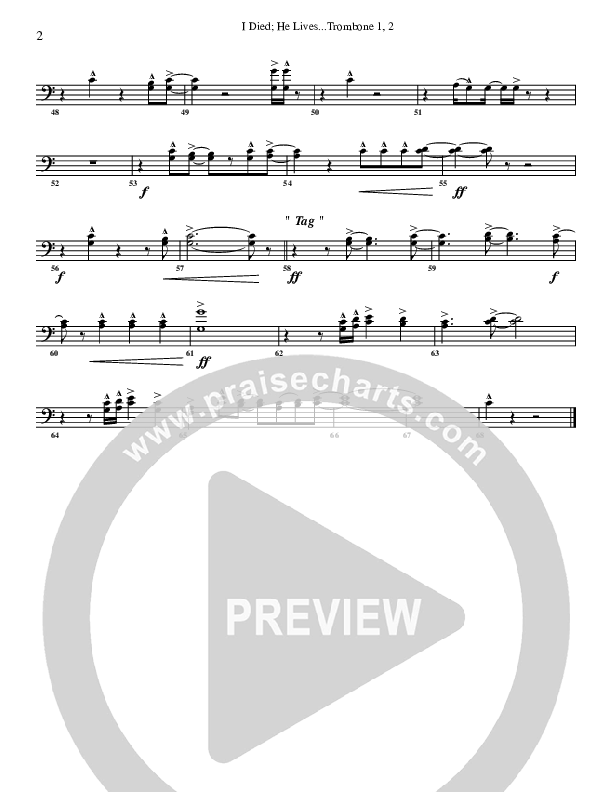 I Died He Lives Trombone 1/2 (G3 Worship)
