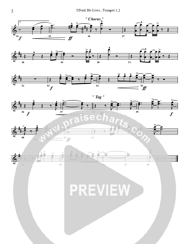 I Died He Lives Trumpet 1,2 (G3 Worship)