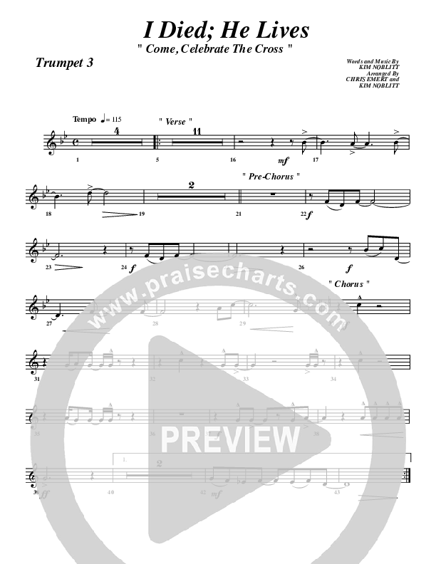 I Died He Lives Trumpet 3 (G3 Worship)