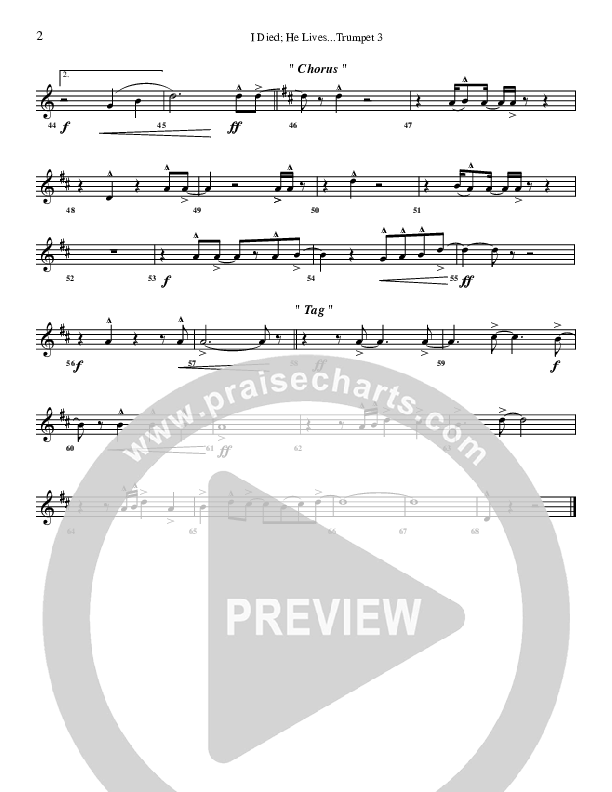 I Died He Lives Trumpet 3 (G3 Worship)