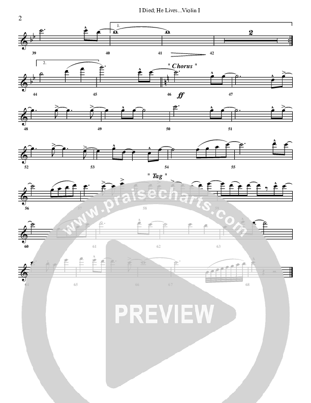 I Died He Lives Violin 1 (G3 Worship)