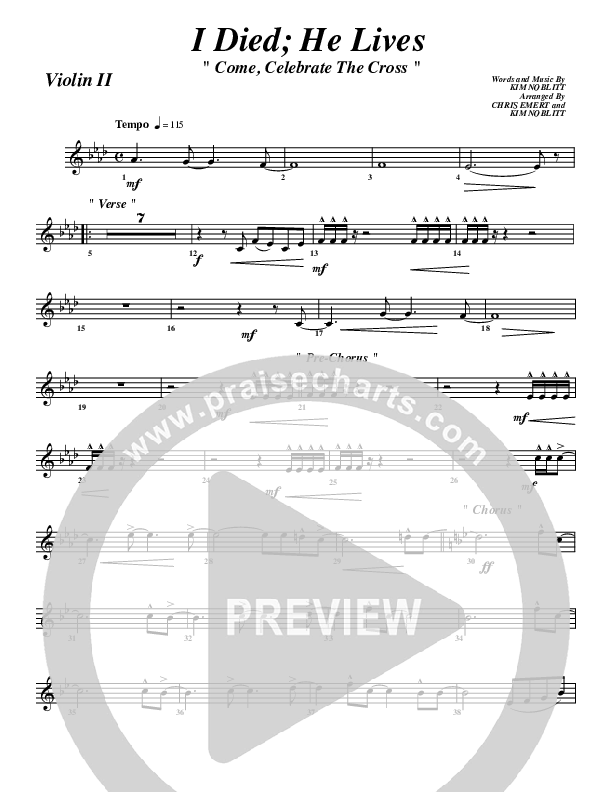 I Died He Lives Violin 2 (G3 Worship)