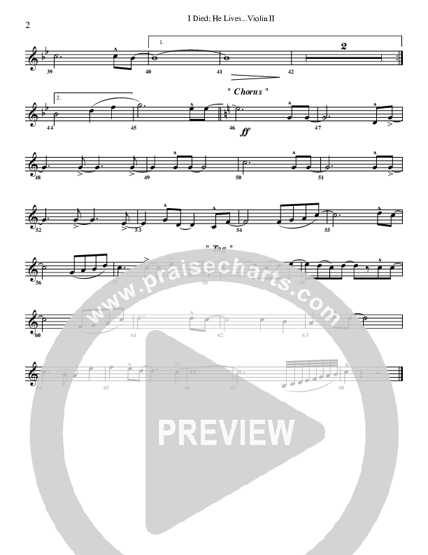 I Died He Lives Violin 2 (G3 Worship)