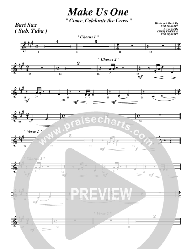 Make Us One Bari Sax (G3 Worship)