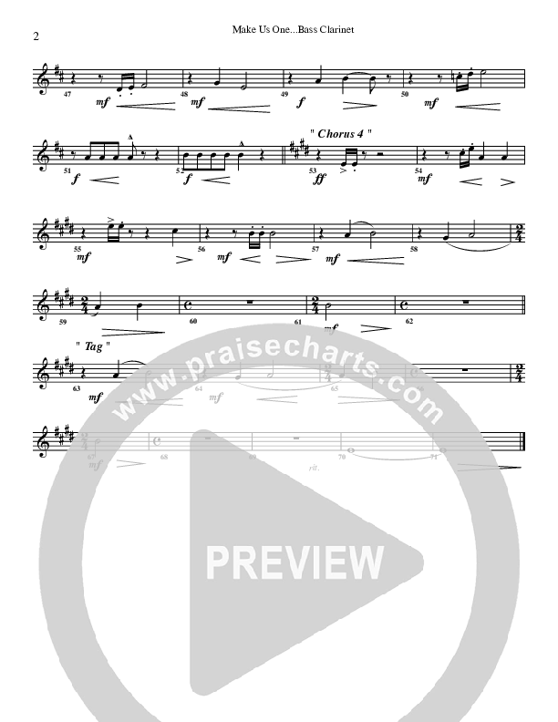 Make Us One Bass Clarinet (G3 Worship)